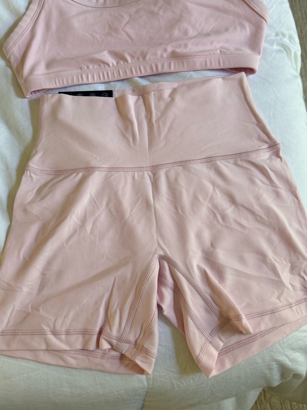 Aritzia Light Pink High-Rise Bike Shorts
